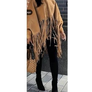 Fringed Cape coat